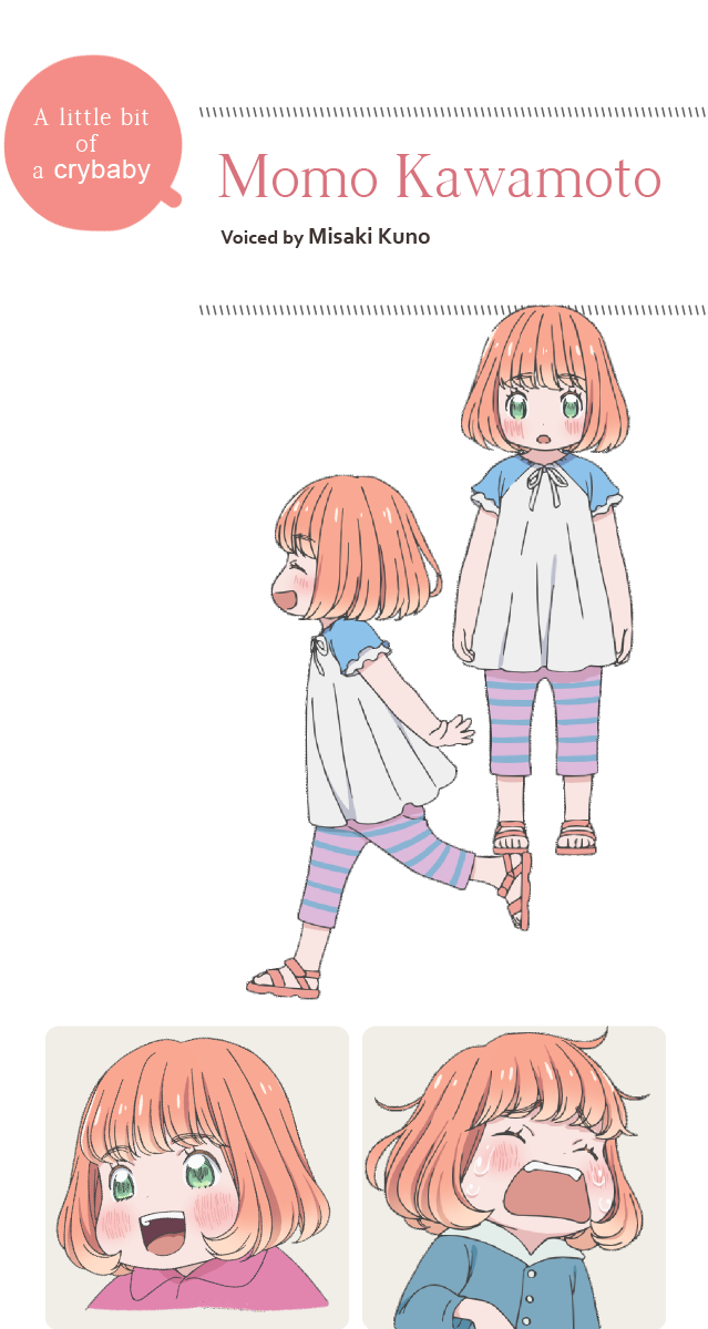 A little bit of a crybaby Momo Kawamoto, voiced by Misaki Kuno