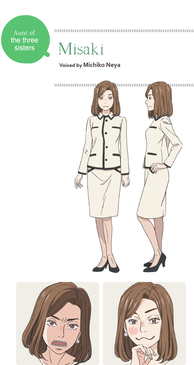 Aunt of the three sisters Misaki, voiced by Michiko Neya 